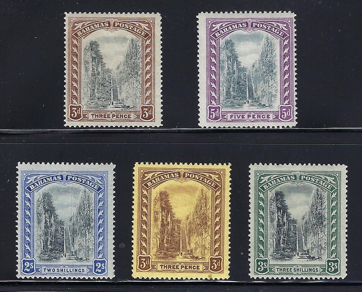 Bahamas, 1917-1919, Scott #58-62, Complete Set, Mint, Lightly Hinged