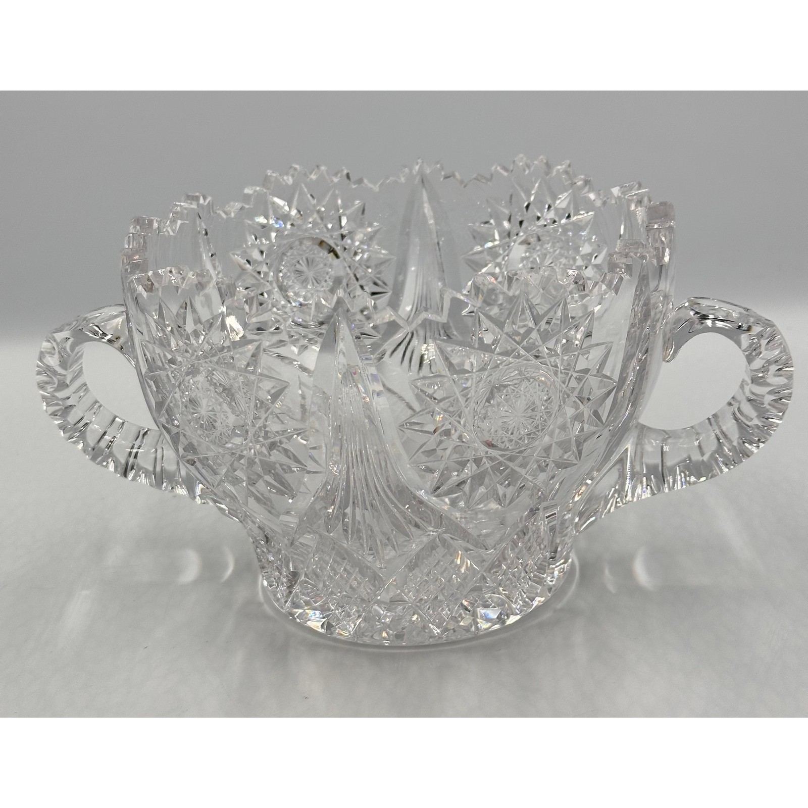 Fine Antique American Brilliant Cut Crystal Glass Ice Bucket