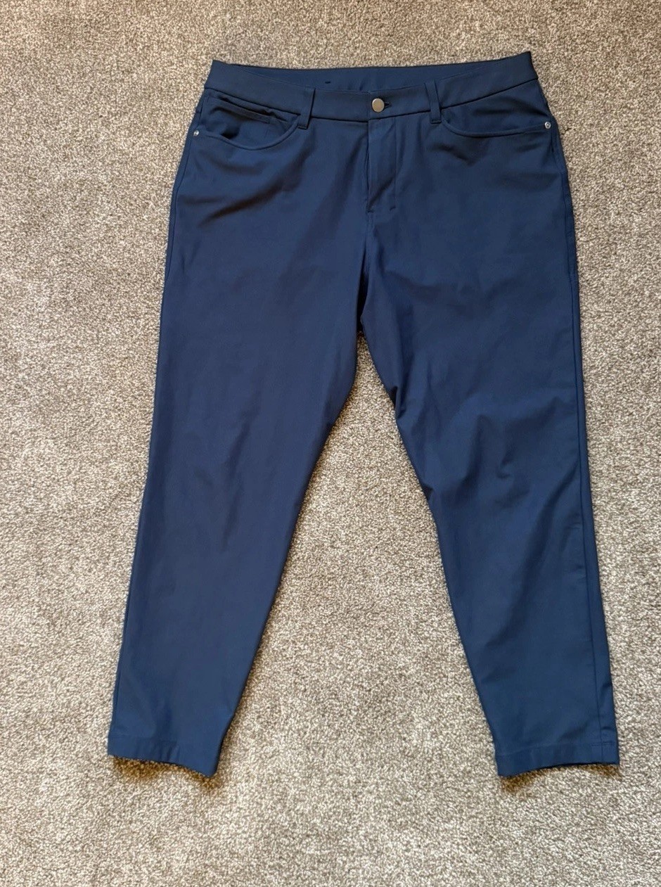 Lululemon Men\'s ABC Pants Tapered Blue 34W 27 Inseam Lululemon Men\'s ABC Pants Tapered Blue 34W 27 Inseam