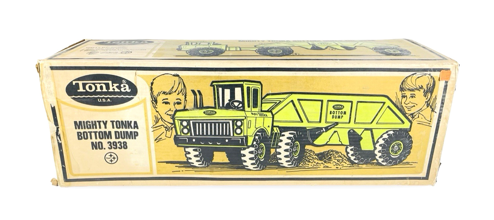 Vintage 1972 Green Tonka Mighty Bottom Dump #3938 ~ Box Only