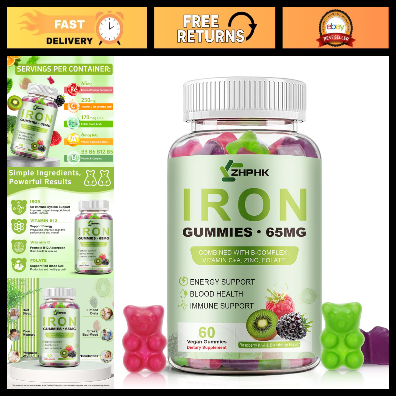 Iron Supplement for All Ages - Boost Energy & Combat Iron Deficiency
