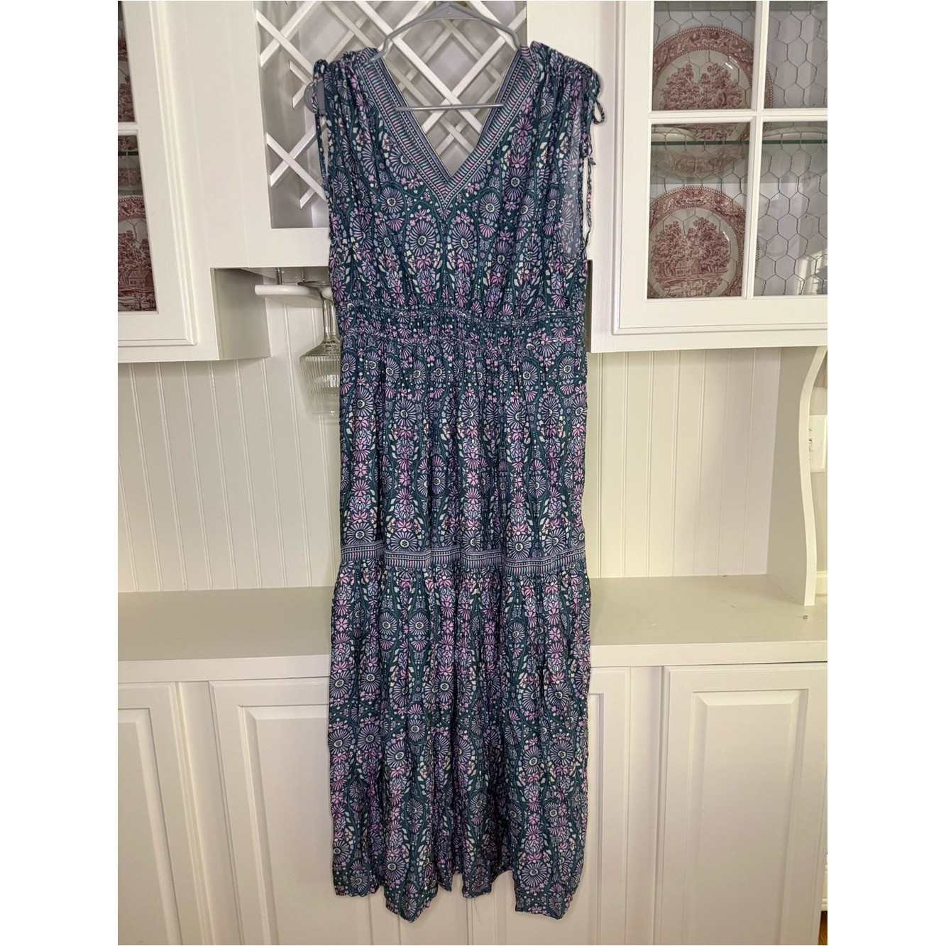 NWT Joie Boho Floral Tiered Maxi Dress Rayon Large