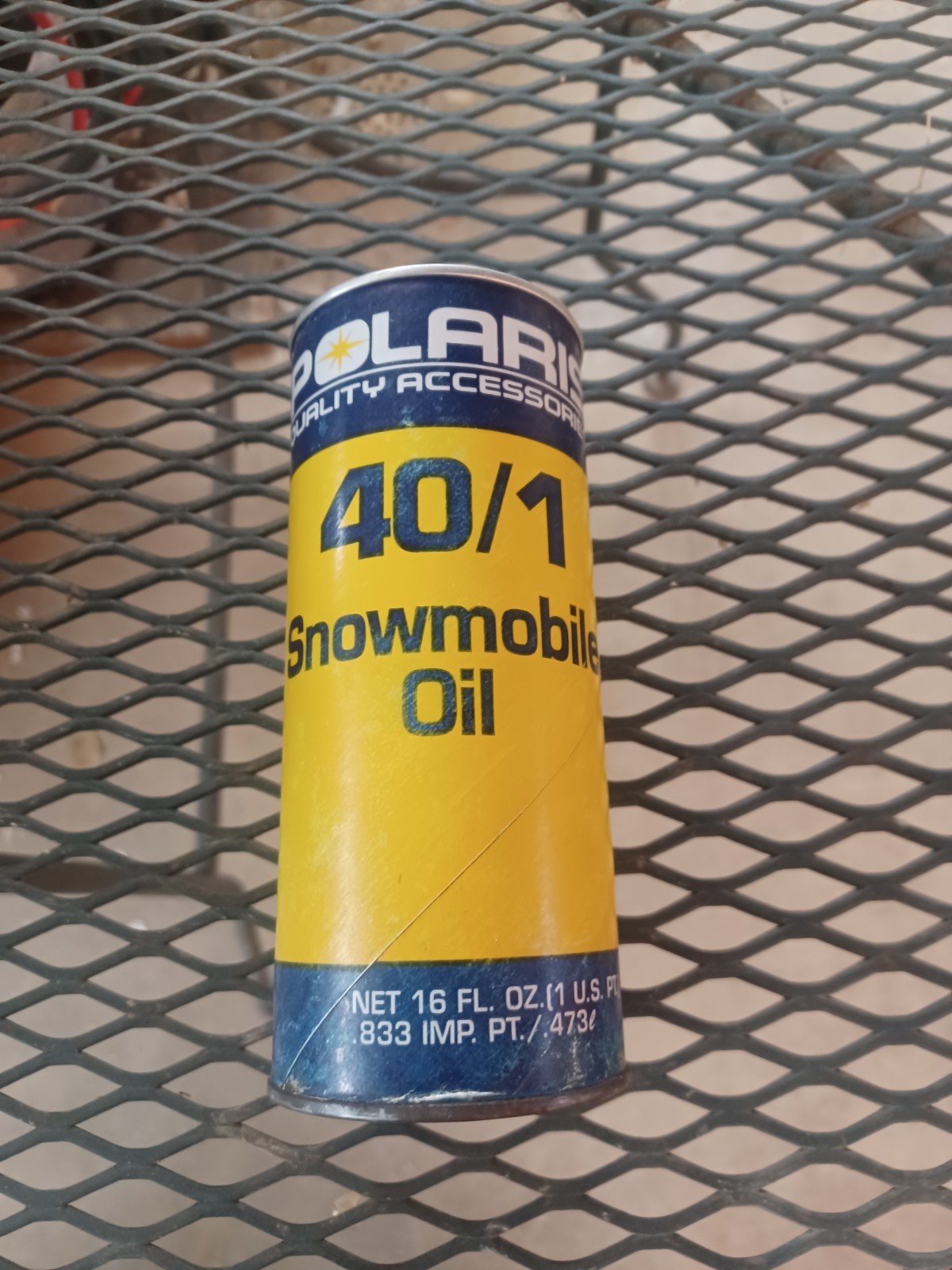Vintage Polaris 40/1 Snowmobile Oil Can 16 fl oz Sealed Pull Tab 1980s 2-Stroke