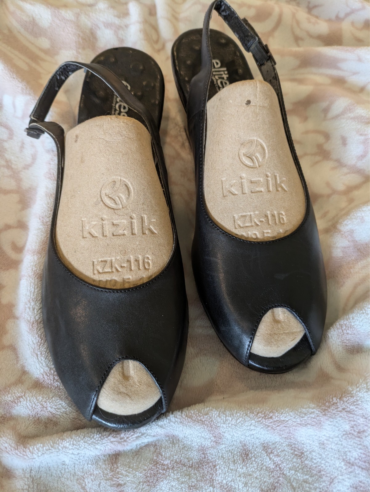 ELITES BY WALKING CRADLES 13 Black - NATASHA Wedge Style Leather