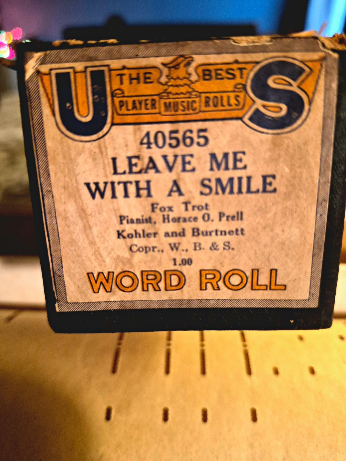 FOX TROT U.S. Word Roll Player Piano Roll 40565 Leave Me With a Smile