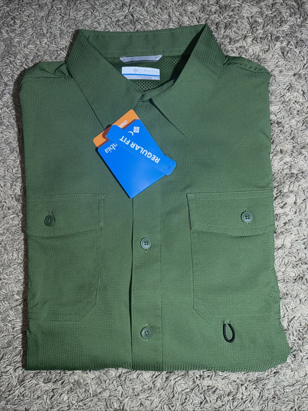 NEW Men\'s Columbia Omni-Shade James Bay Green Long Sleeve Shirt Size Large