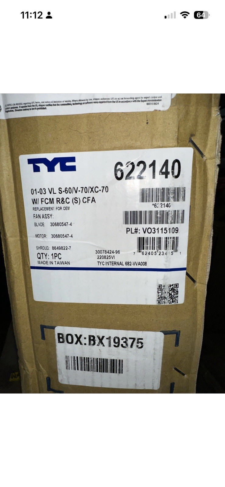 TYC Cooling Fan Assembly for 00-03 Volvo 2.4L 2.5L S60, S80, V70 622140 TYC Cooling Fan Assembly for 00-03 Volvo 2.4L 2.5L S60, S80, V70 622140