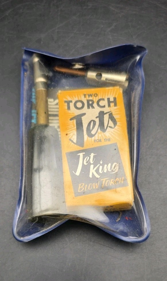 Vintage Kidde Jet King Blow Torch Kit & Jets w/ Original Box USA NOS
