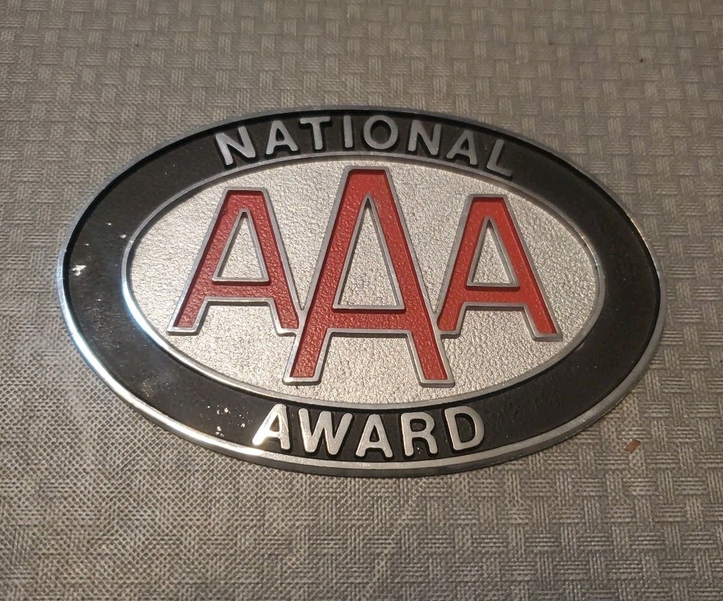Vintage AAA National Award Metal Badge Plaque Emblem NEW NOS