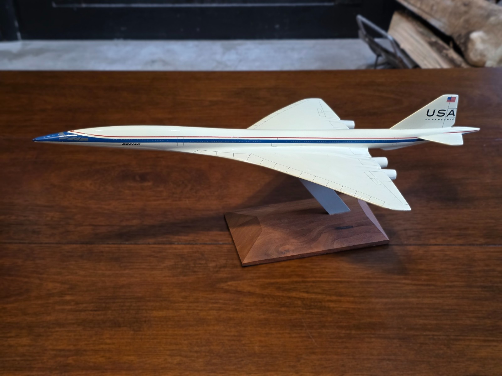 Boeing 2707-300 SST USA Supersonic Transport Vintage Factory Model  from 1968