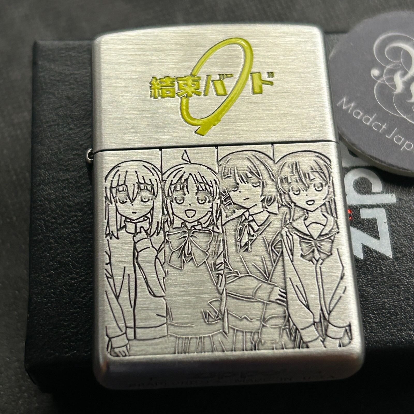 Zippo Bocchi The Rock Kessoku Band Girls Silver 3 Sided Etching Lighter JP