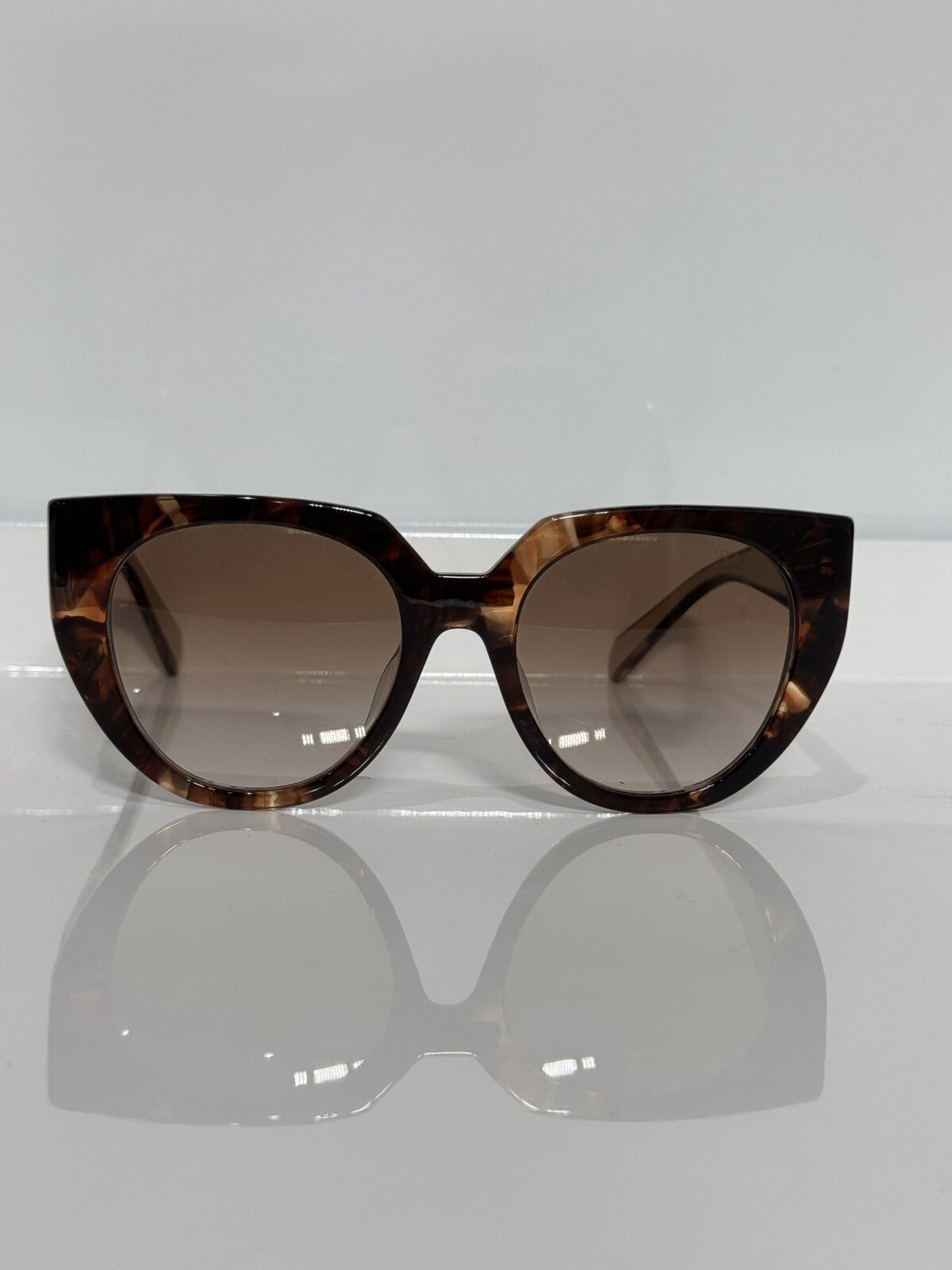NIB Prada SPR14W-F 01R-0A6 Caramel Tortoise Woman’s Acetate Sunglasses 53mm