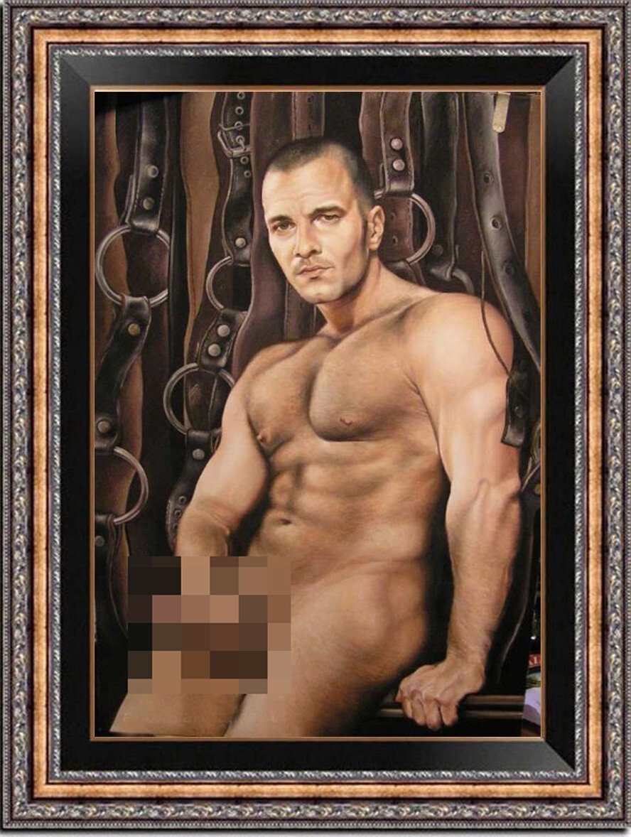 Hand painted Oil painting Original Art Portrait male men on canvas 24“x36\