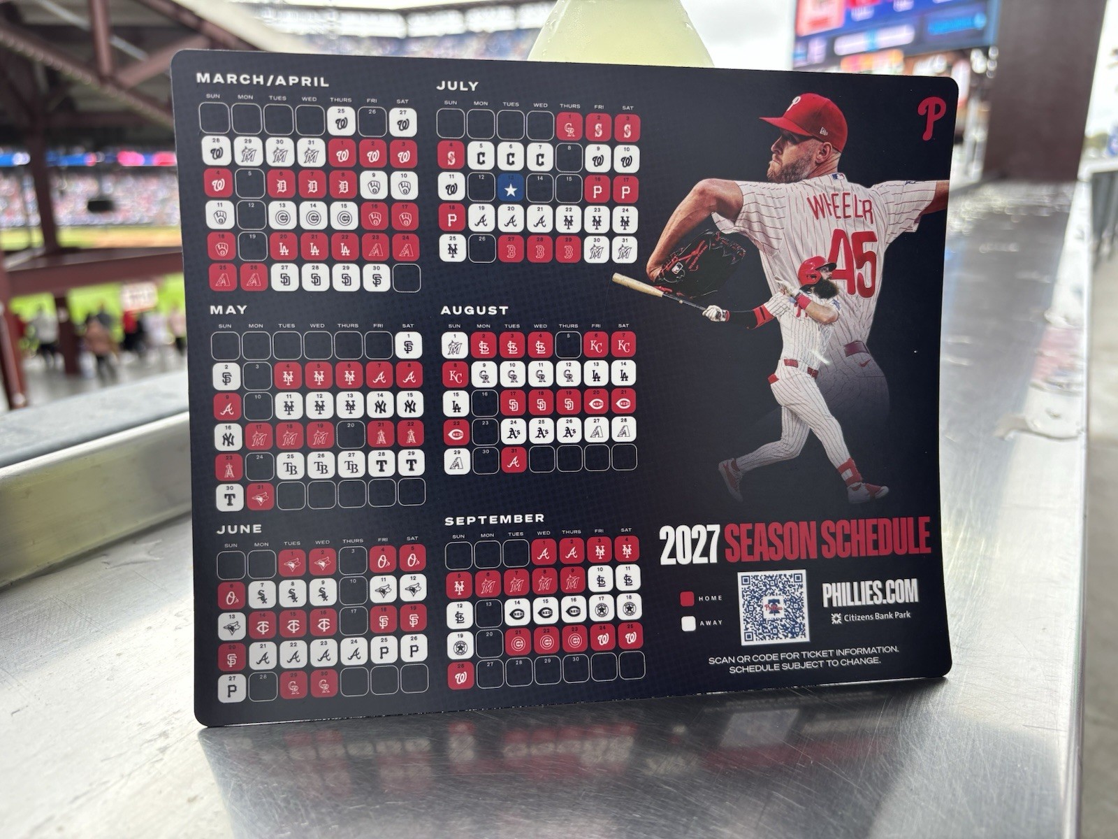 Philadelphia Phillies 2027 Baseball Season Schedule Magnet Magnetic SGA FREE S&H