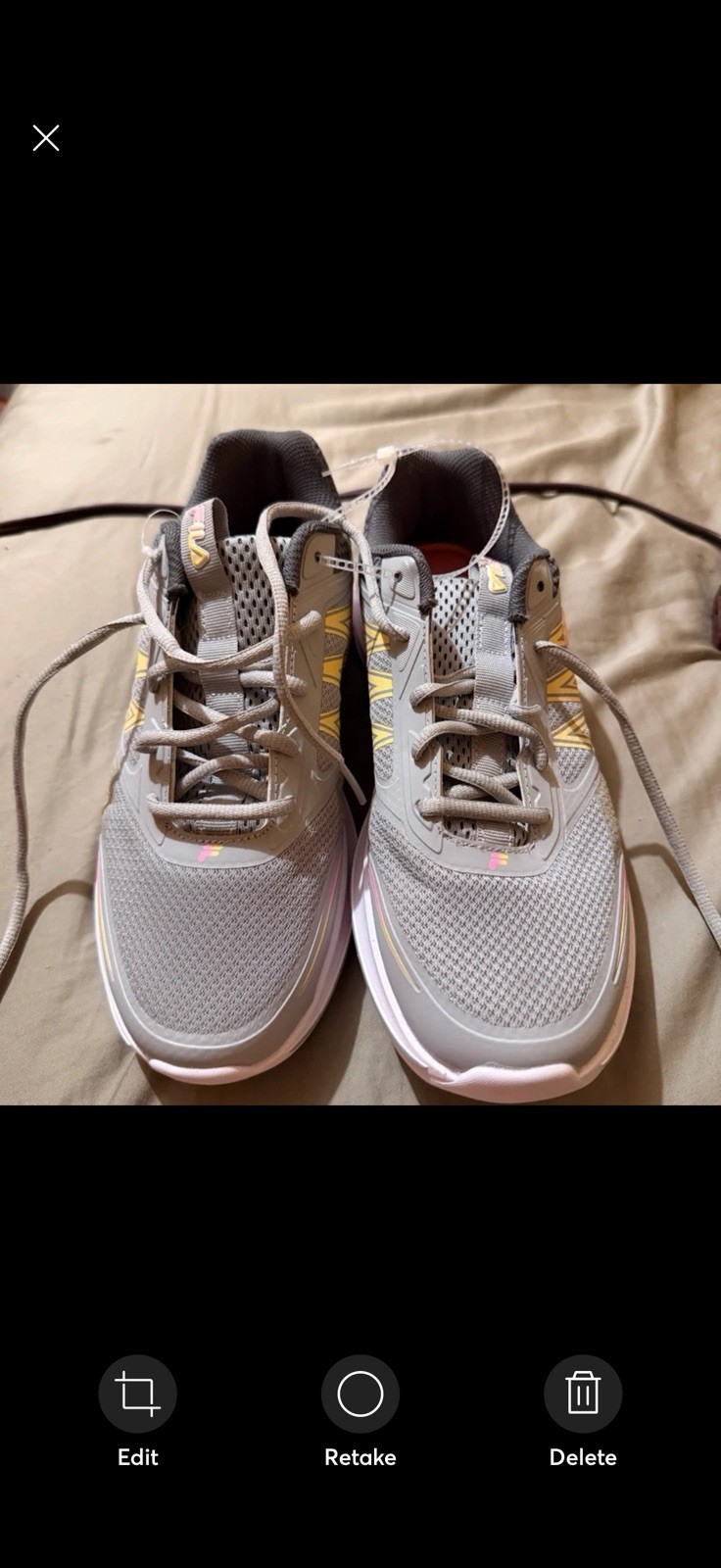 Fila Memory Speedstride 4 Women\'s Running Shoes Size 9.5 Gray Yellow
