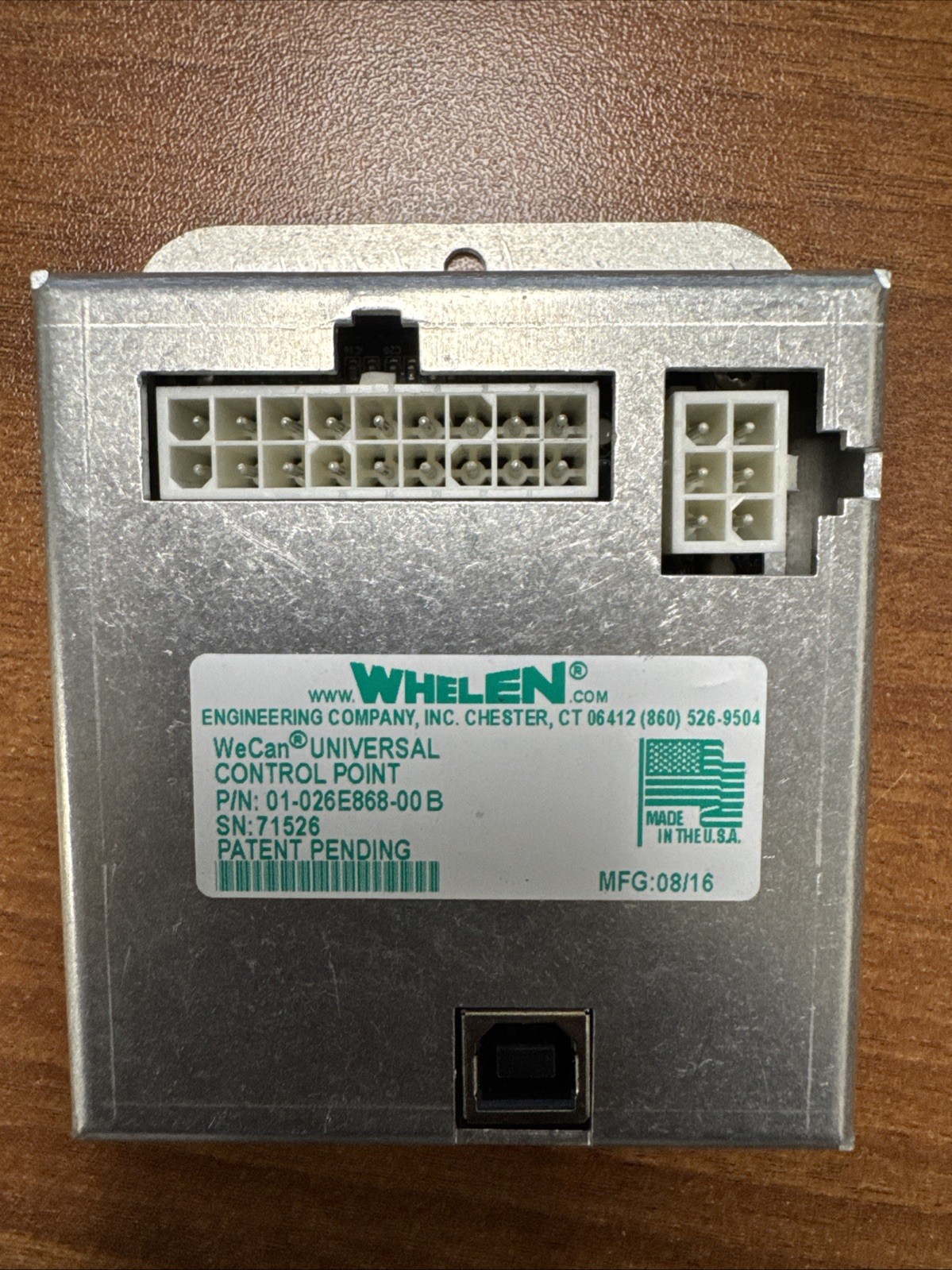 99.99% Life Left Whelen 01-026E868-00 B WeCan Controller Module, Bare Unit ONLY