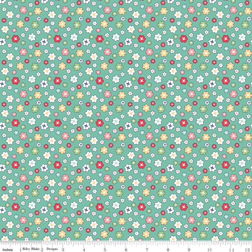 Vintage Happy 2 C9136S Seafoam Lori Holt  Riley Blake