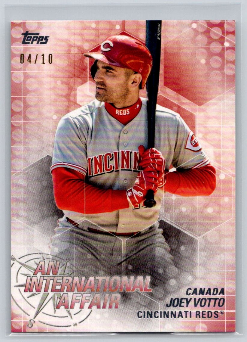 Joey Votto 2018 Topps Series 1 Red Refractor 04/10 An International Affair #IA-4