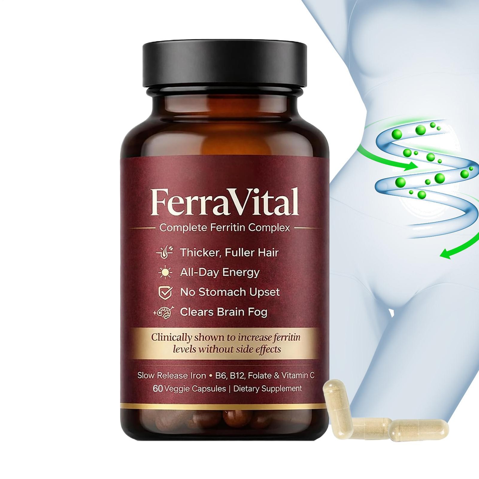 FerraVital Ferritin Support Iron Women Supplement 60pcs/box With Multivitamin