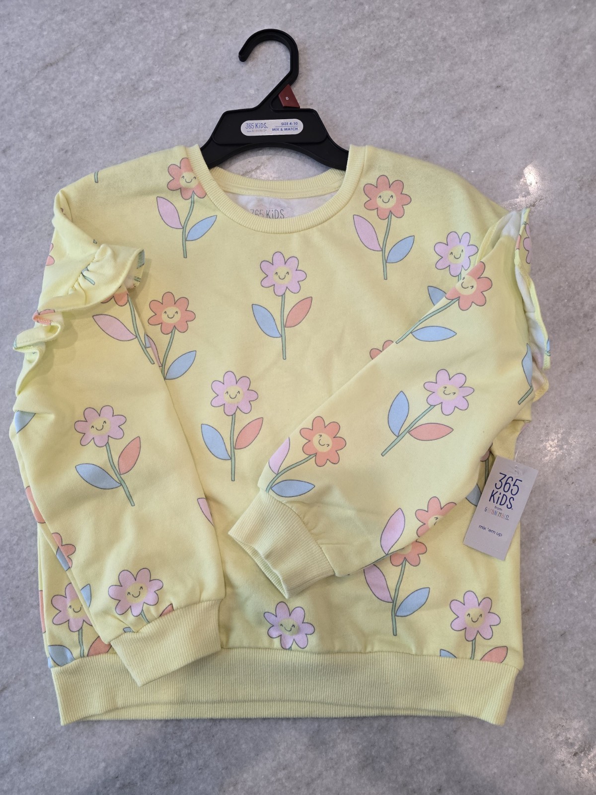 365 Kids from Garanimals Girls Fleece Top with Long Sleeves, Size 10 Brand New