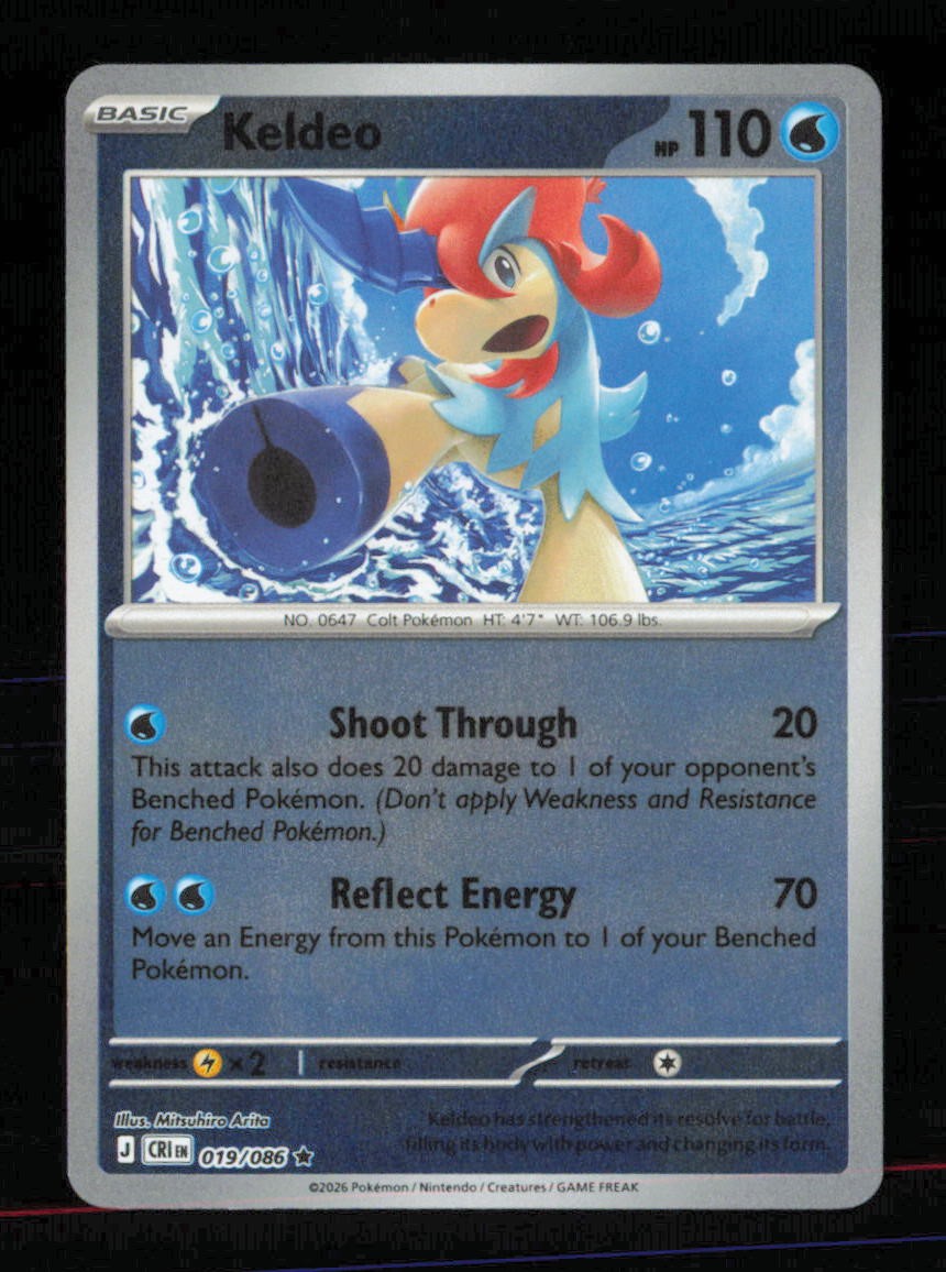 Keldeo 019/086 Rare Chaos Rising Pokemon Reverse Holo Near Mint Keldeo 019/086 Rare Chaos Rising Pokemon Reverse Holo Near Mint
