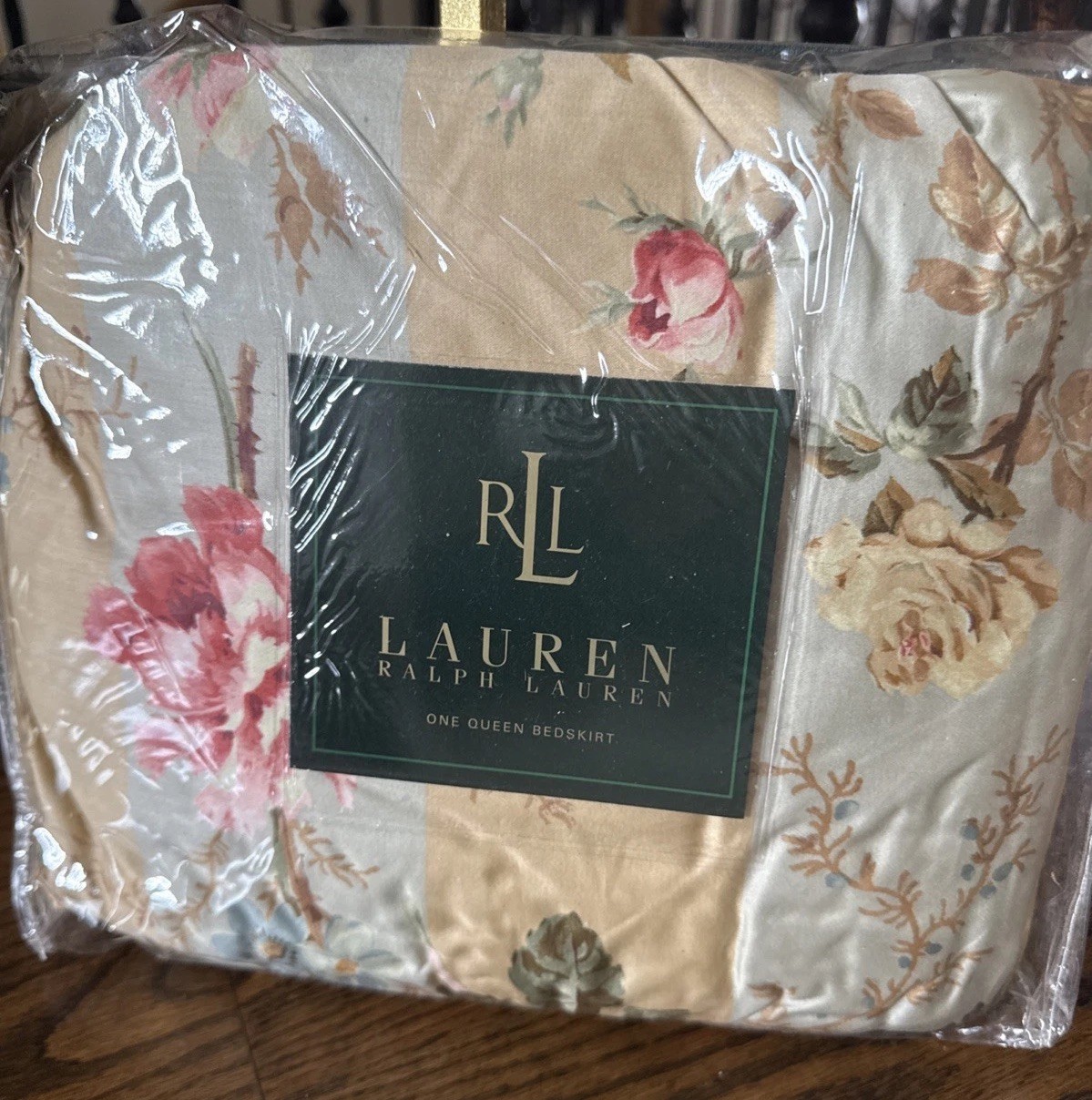 Ralph Lauren Highfields Large Floral Queen  Bedskirt New Vintage Rare Sateen