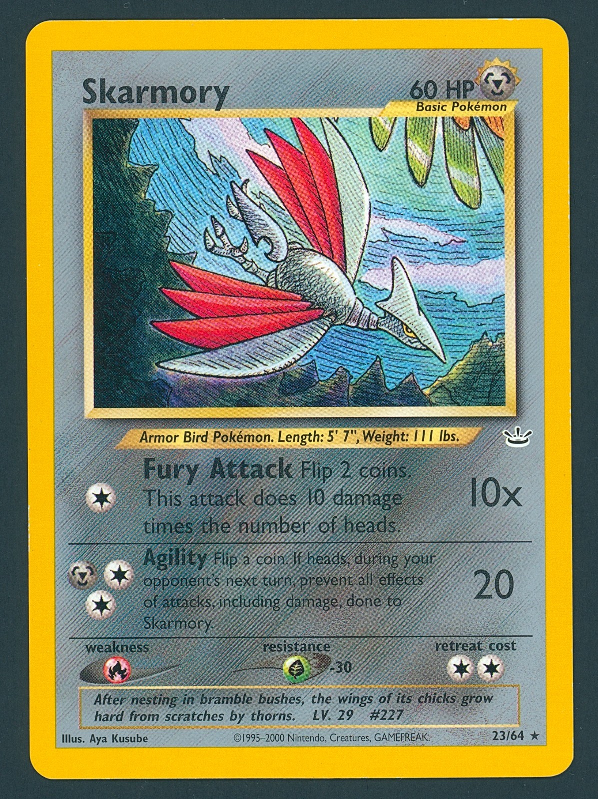 Pokemon TCG Skarmory Neo Revelation Unlimited 23/64 WOTC Vintage
