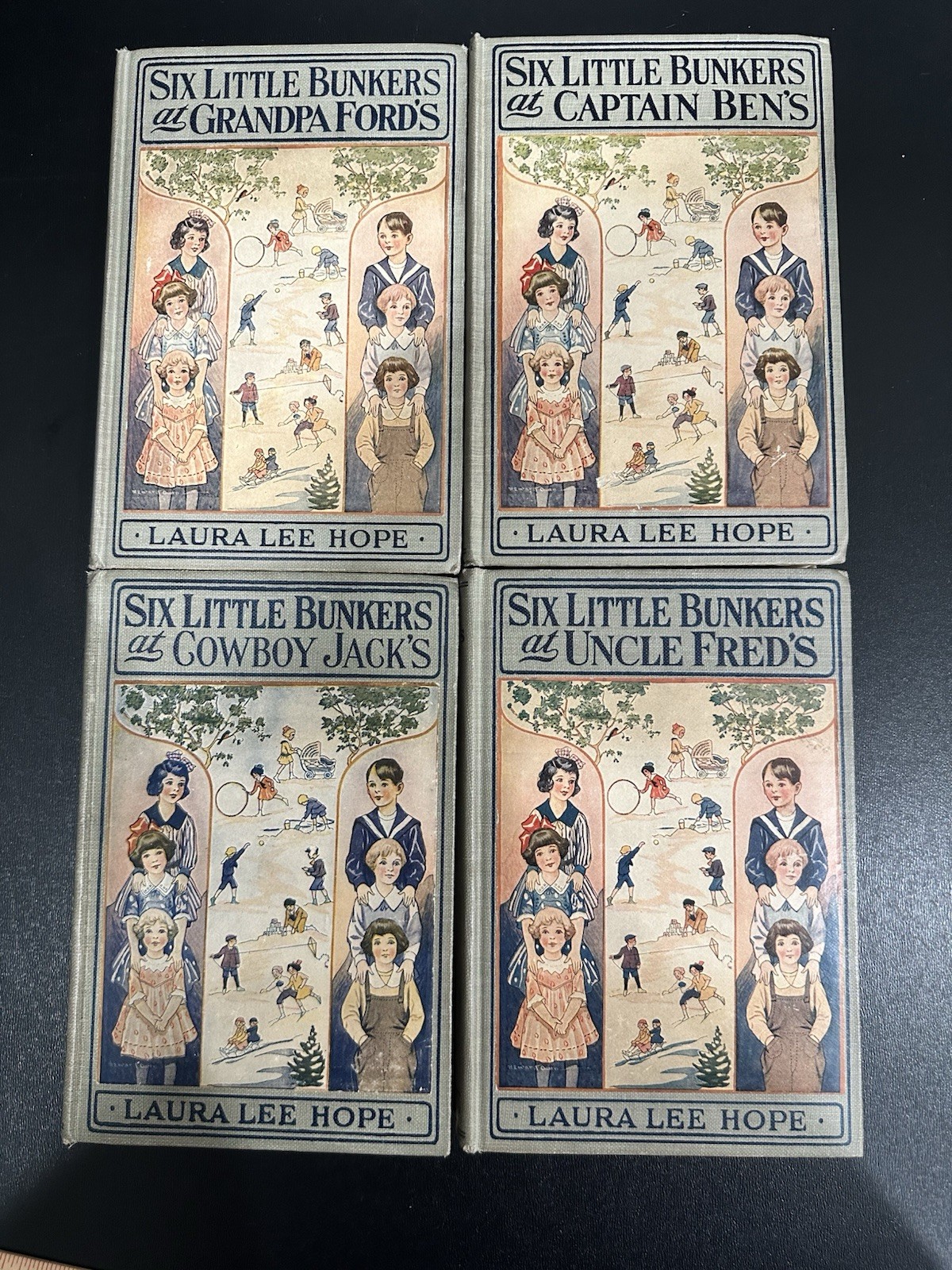 Lot 4 Antique Six Little Bunkers Books Laura Lee Hope Grosset Dunlap 1918-1930