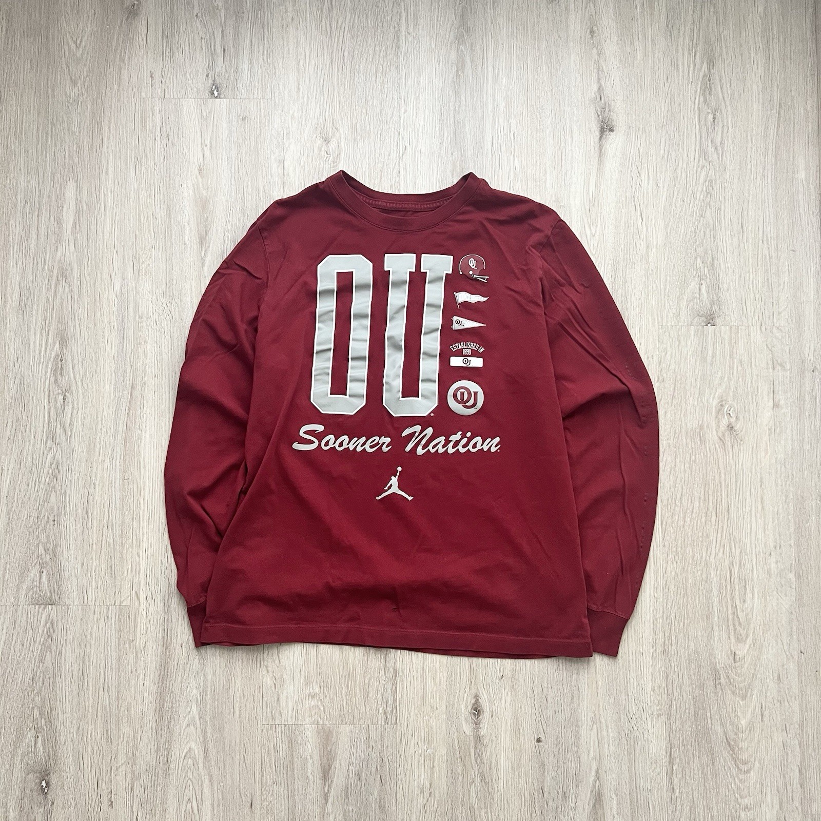 Oklahoma Sooners Shirt Mens XL Long Sleeve Nike Air Jordan NCAA OU