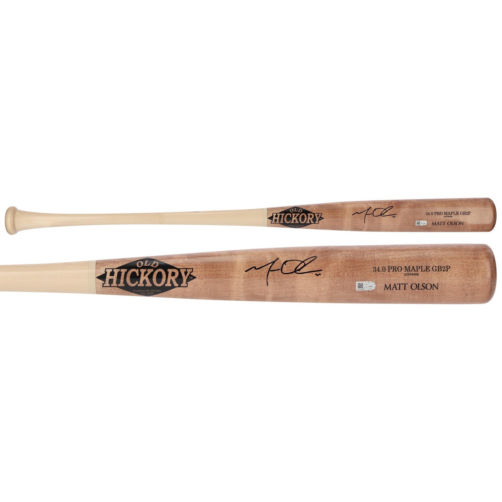 Matt Olson Atlanta Braves Signed Old Hickory Game Model Bat