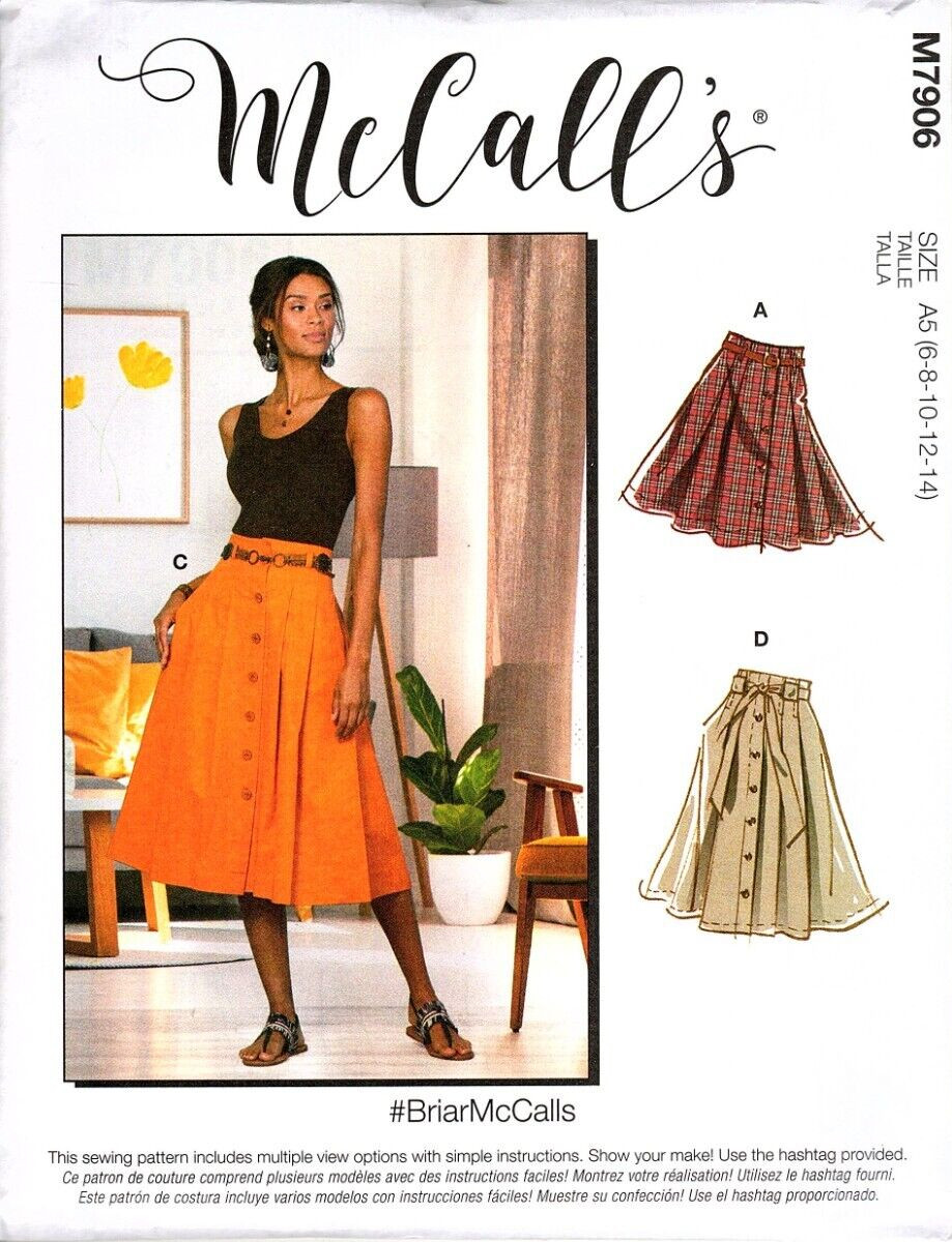 McCall\'s M7906 Misses 6 to 14 Easy Button Front Skirt Uncut Sewing Pattern