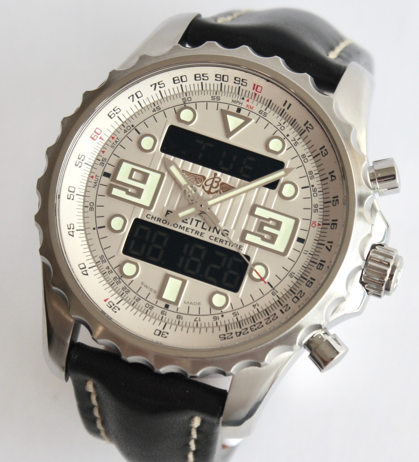 BREITLING Men\'s Watch A78365 CHRONOSPACE, WHITE DIAL, multifunction, 48mm, WOW🤩
