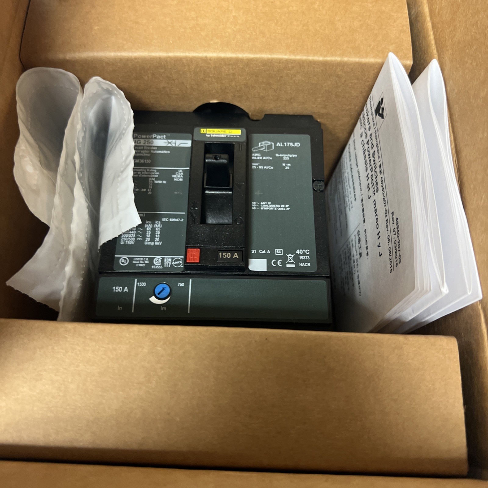 Square D JGM36150 Molded Case Breakers