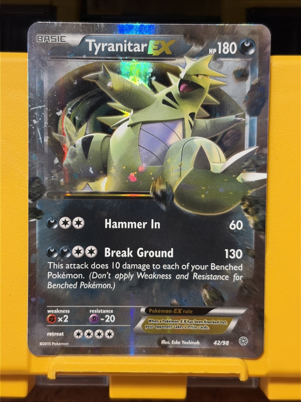 2015 Pokemon Tyranitar EX 42/98 XY Ancient Origins Holo RARE - Near Mint / Mint