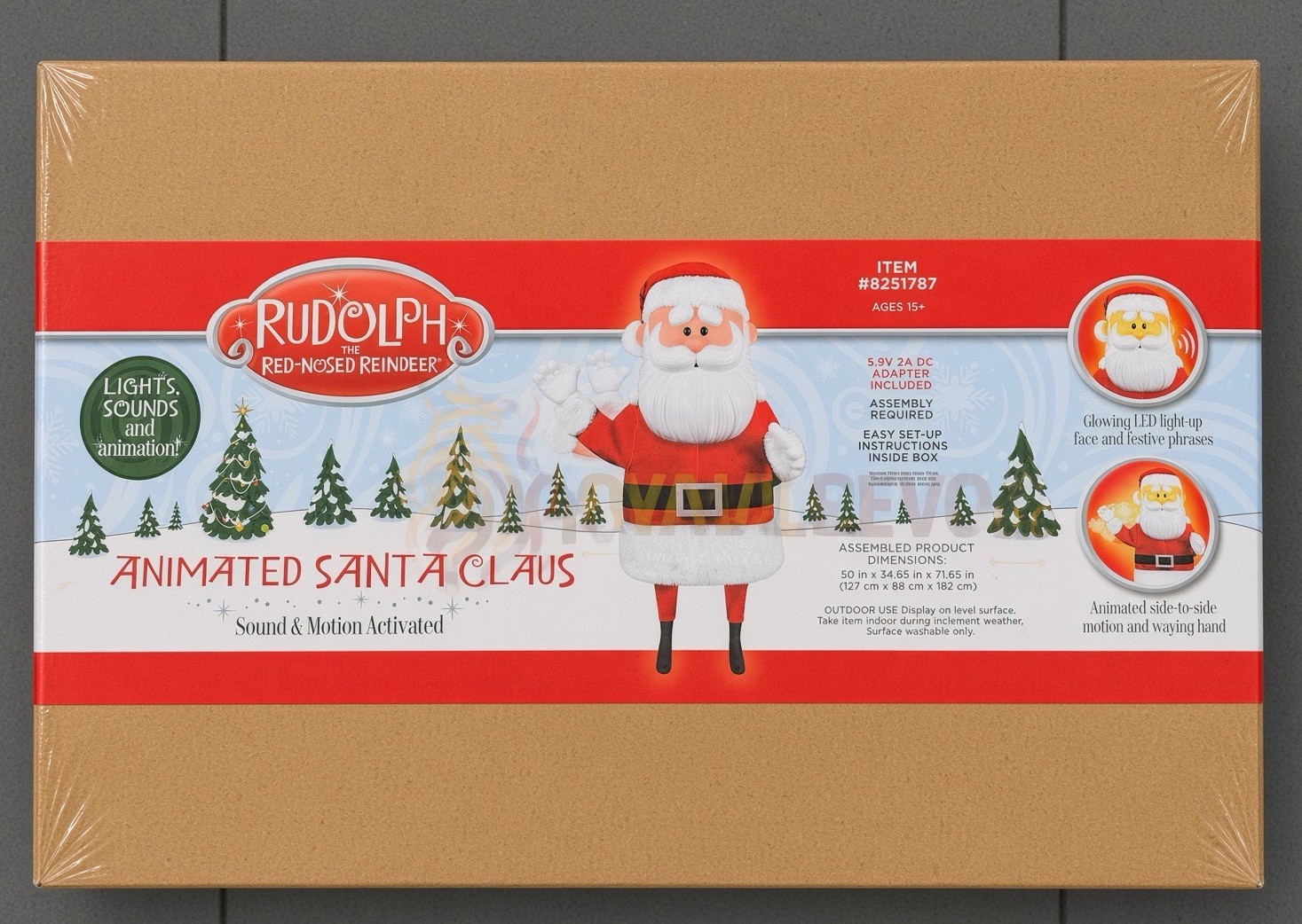 8251787 Rudolph Red-Nosed Reindeer 6FT Santa Claus Animatronic Christmas IN HAND