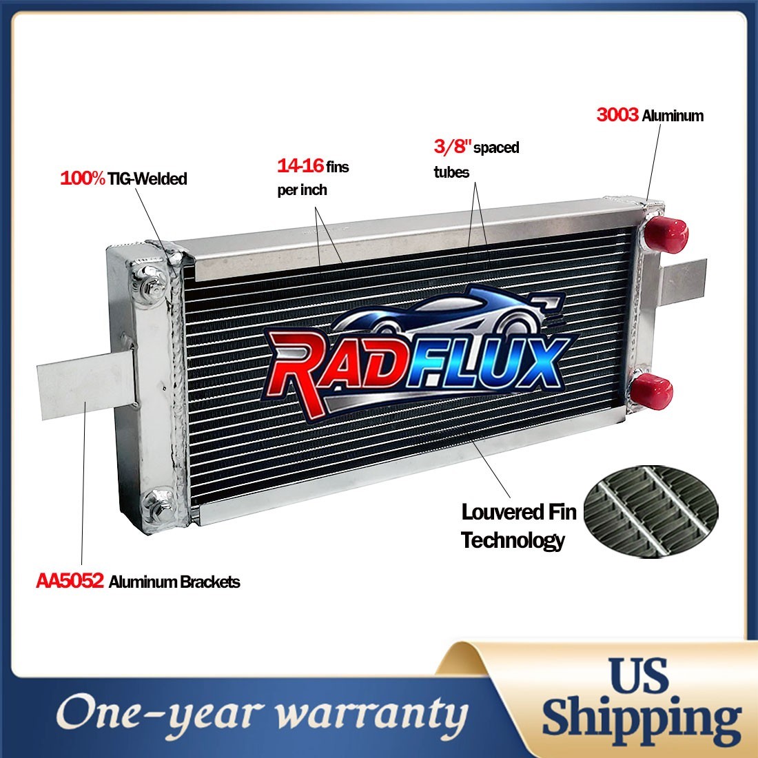 #RH249525 Universal Pocket Tucked Radiator For Honda Civic CRX MT 2-Row Aluminum