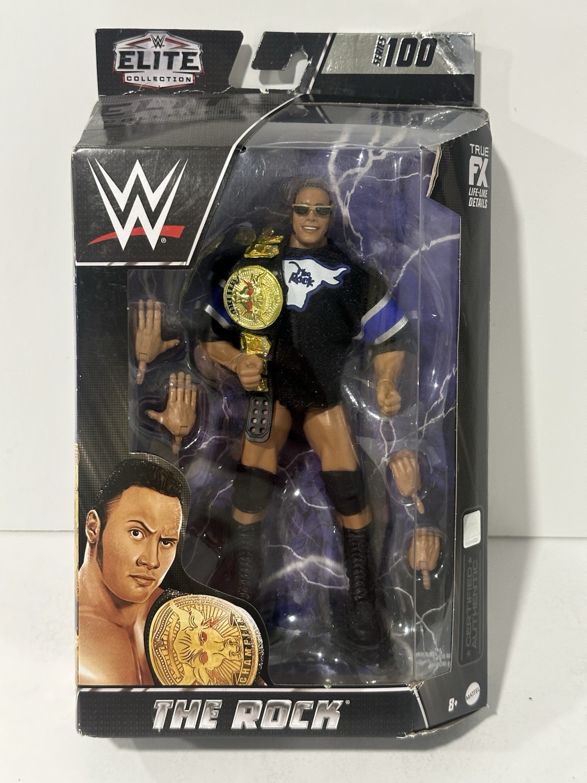 WWE Elite Series 100 The Rock With Belt Sealed 2022 Mattel 