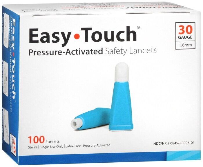 Easy Touch Pressure Activated Safety Lancets 30 Gauge 100 Lancets Easy Touch Pressure Activated Safety Lancets 30 Gauge 100 Lancets