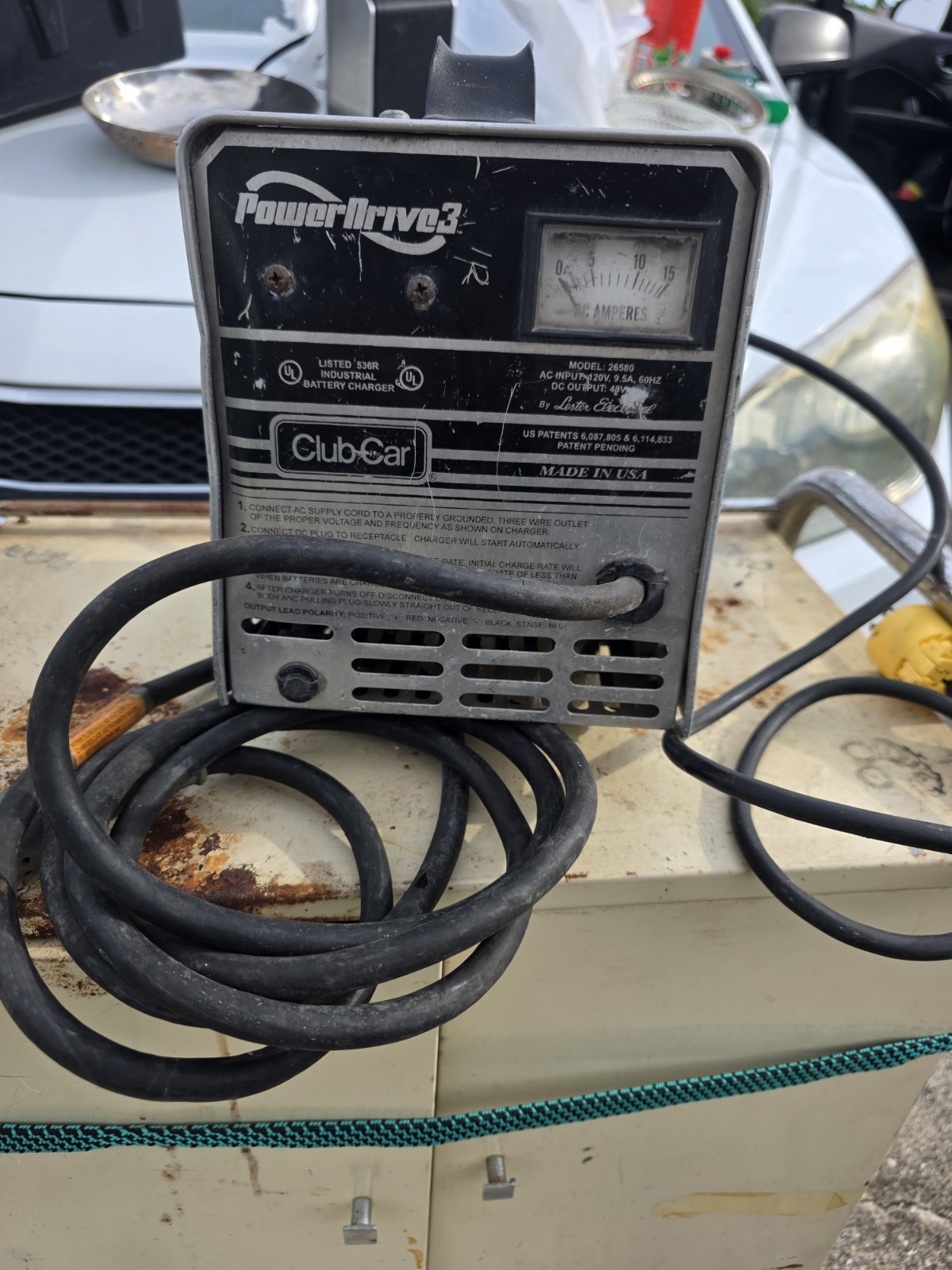 Club Car Power Drive 3 48-volt battery charger Golf Cart 26580 48 volt Tested Club Car Power Drive 3 48-volt battery charger Golf Cart 26580 48 volt Tested