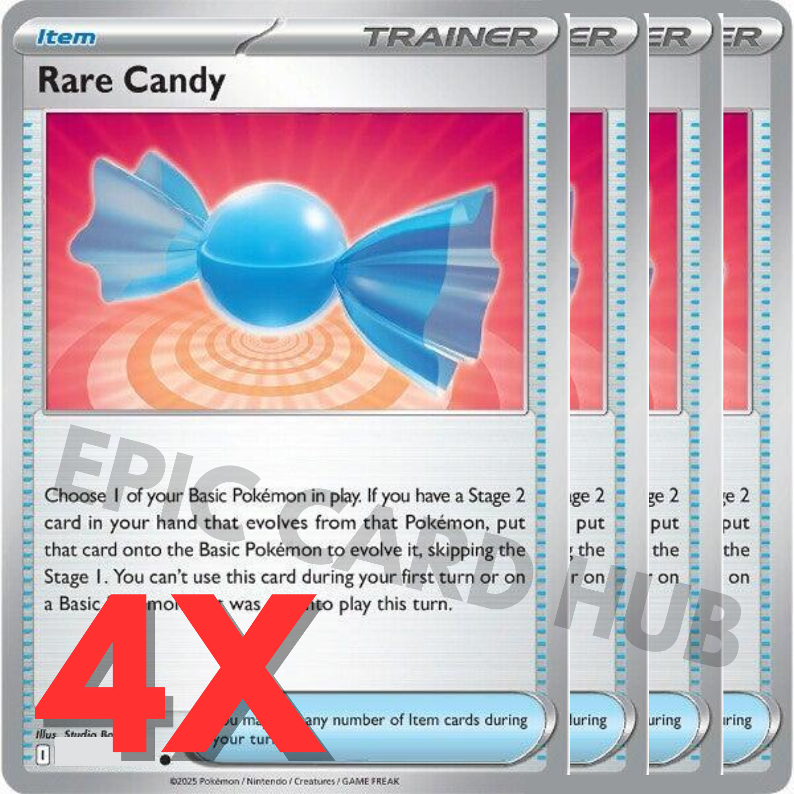 4x Rare Candy x4 - SV:PAF/MEG01  - Uncommon - Pokemon TCG Playset