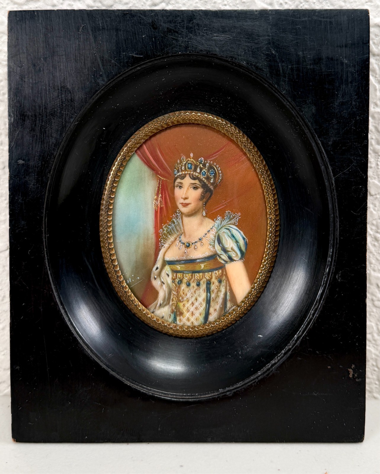 Antique Josephine Bonaparte French Miniature Portrait Painting 19th C. Napoleon Antique Josephine Bonaparte French Miniature Portrait Painting 19th C. Napoleon