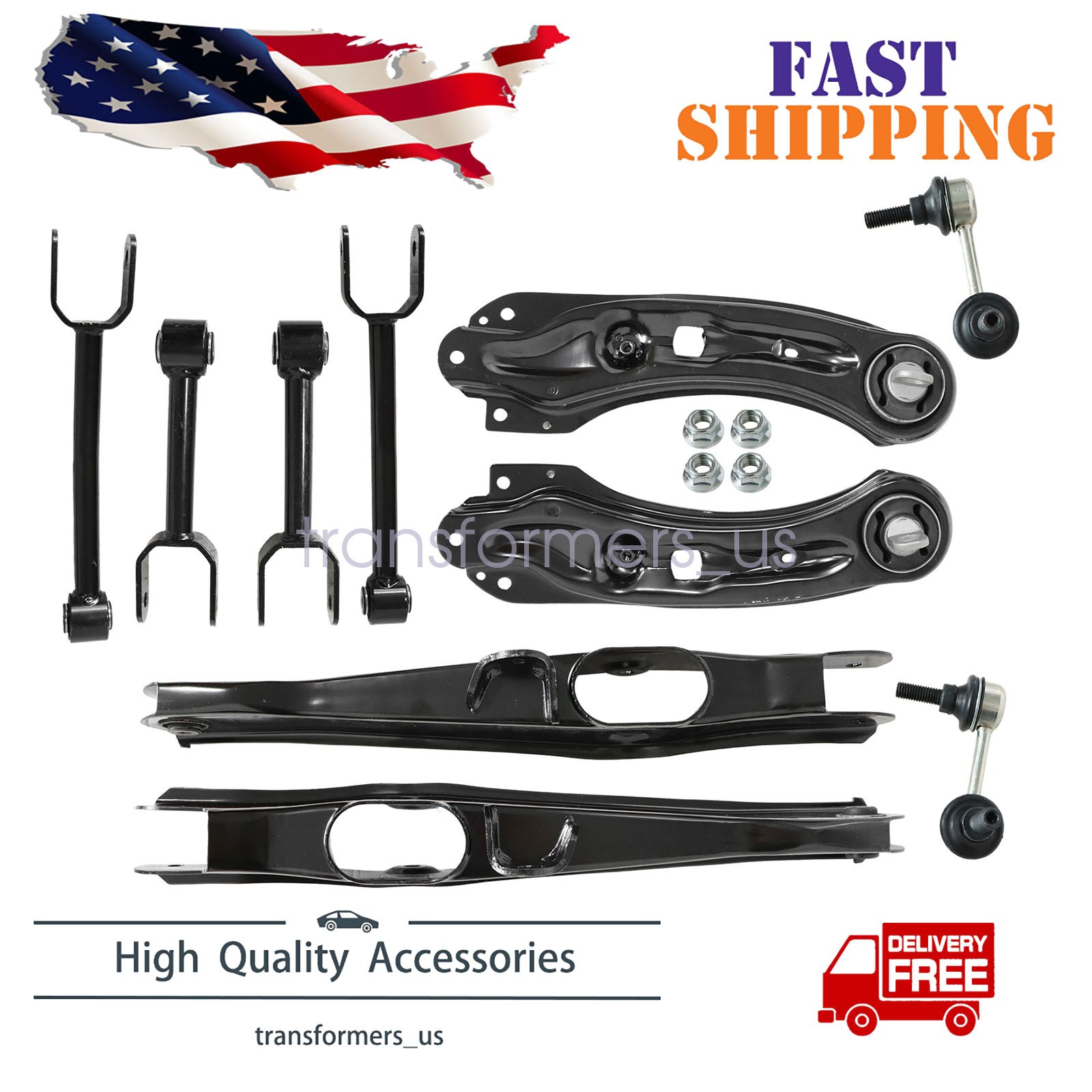 10 X Rear Upper & Lower Control Arm & Sway Bar Link For Dodge Journey 2011-2020