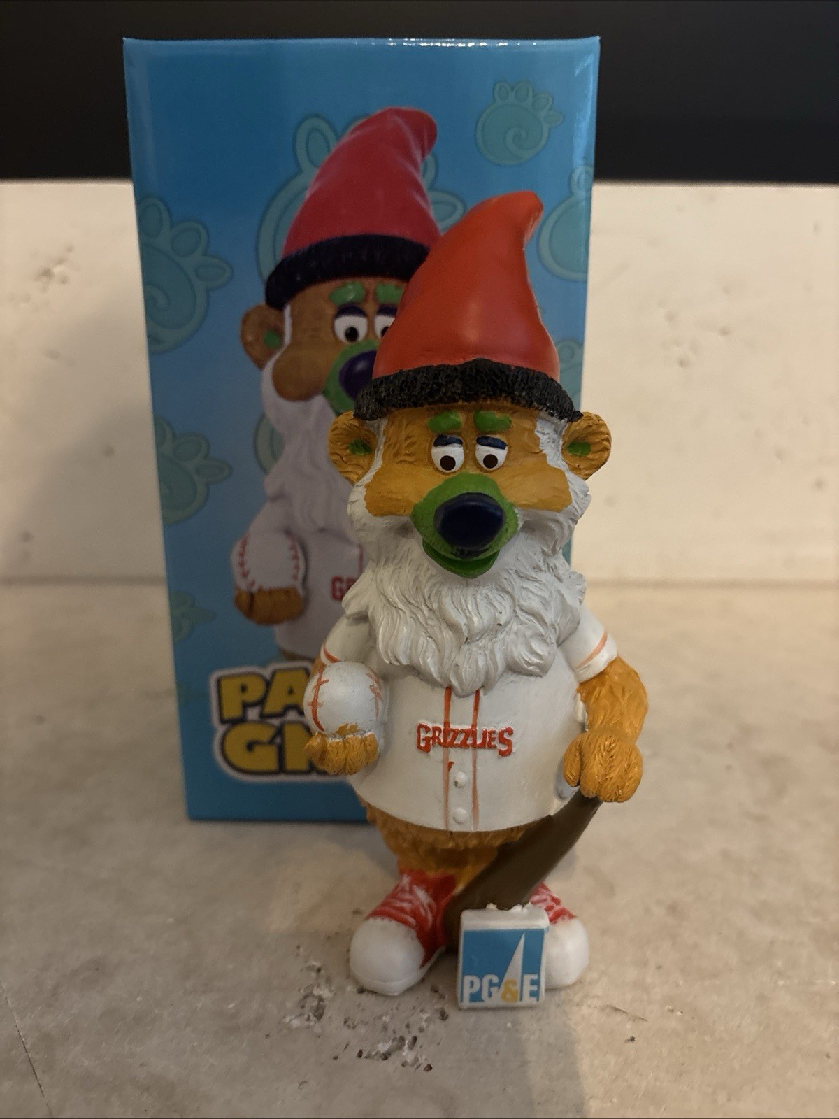 Parker Fresno Grizzlies Gnome NIB Mascot PG&E. Rare 7/27/12 SGA