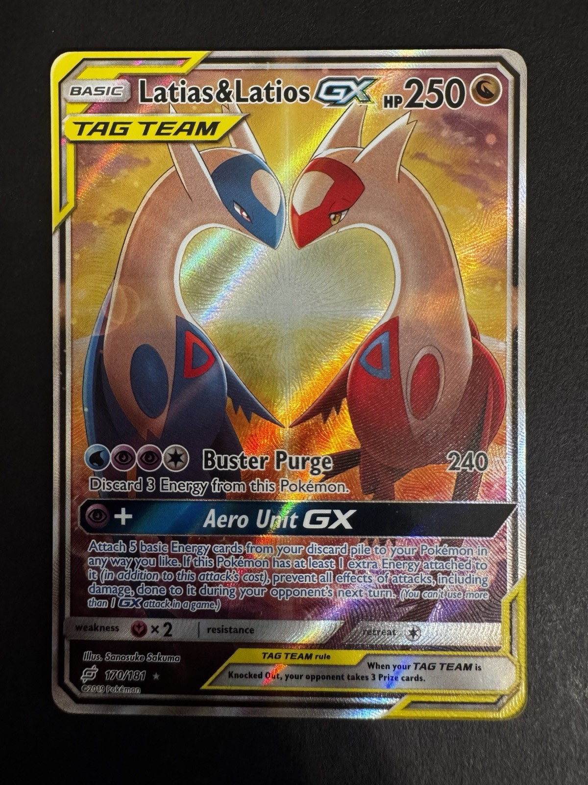 Latias & Latios GX (Alternate Full Art) 170/181 Sm-Team Up Holo Latias & Latios GX (Alternate Full Art) 170/181 Sm-Team Up Holo
