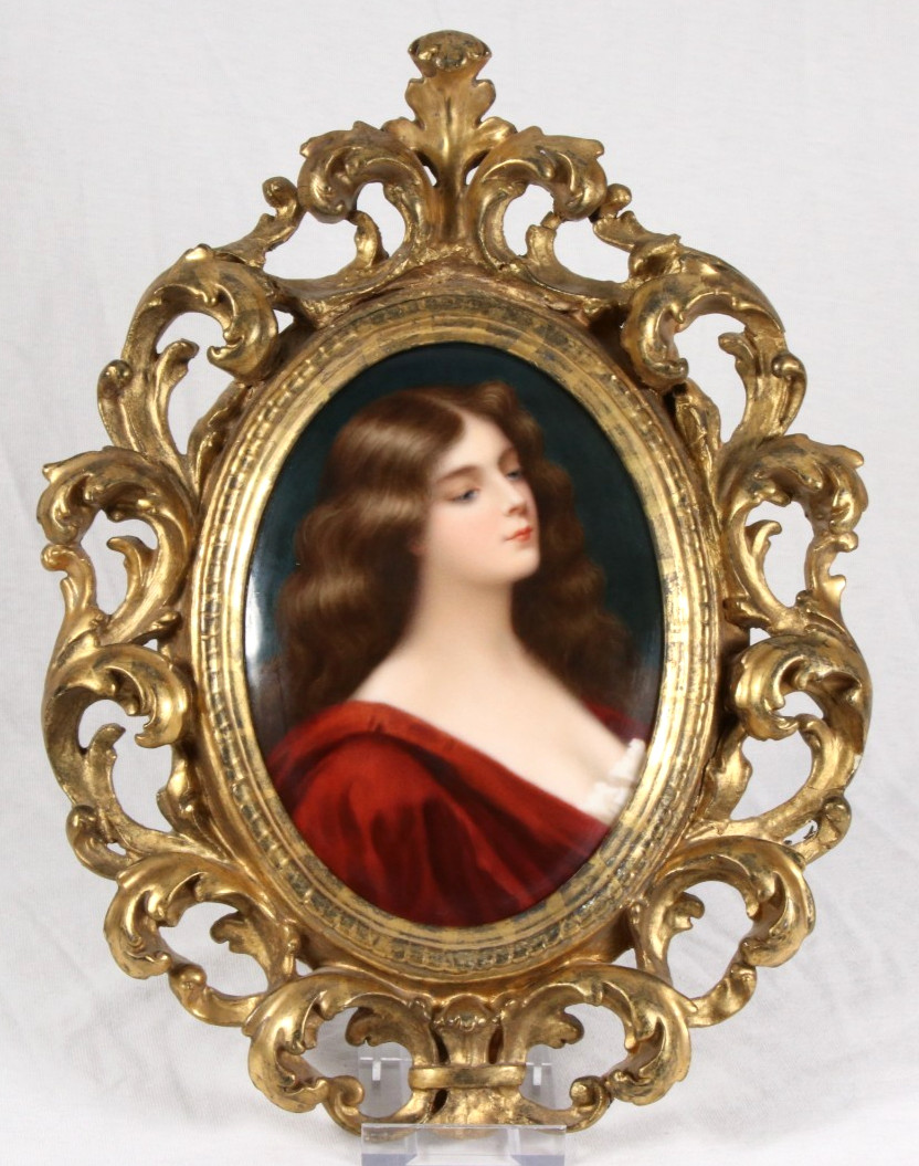 FRANZ WAGNER (attr.) for KPM Berlin Porcelain Plaque Gracieuse after Asti c.1900
