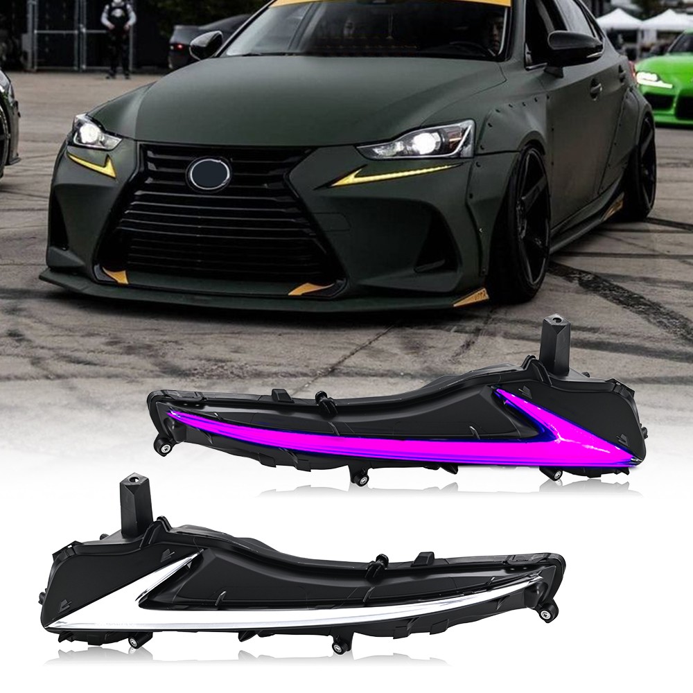 LED RGB DAYTIME RUNNING LAMPS FOR LEXUS IS250 IS350 IS200T IS300 2017-2020 DRL