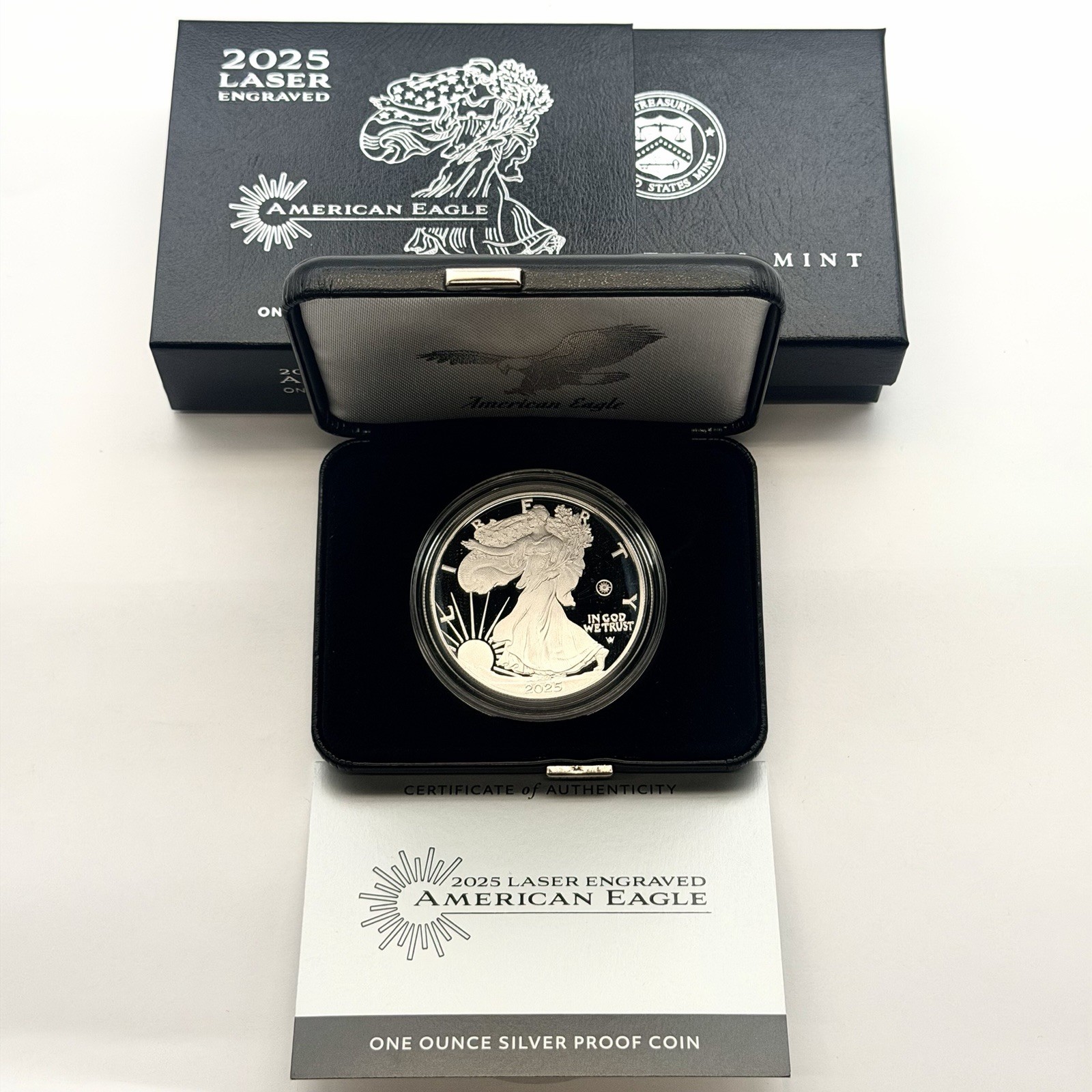 2025-W American Silver Eagle Proof ASE $1 Laser Engraved Privy 1oz Coin In OGP