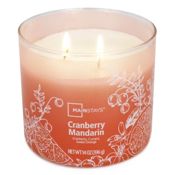 3-Wick Cranberry Mandarin Scented Candle–14 oz Ombre Jar  in 2 days