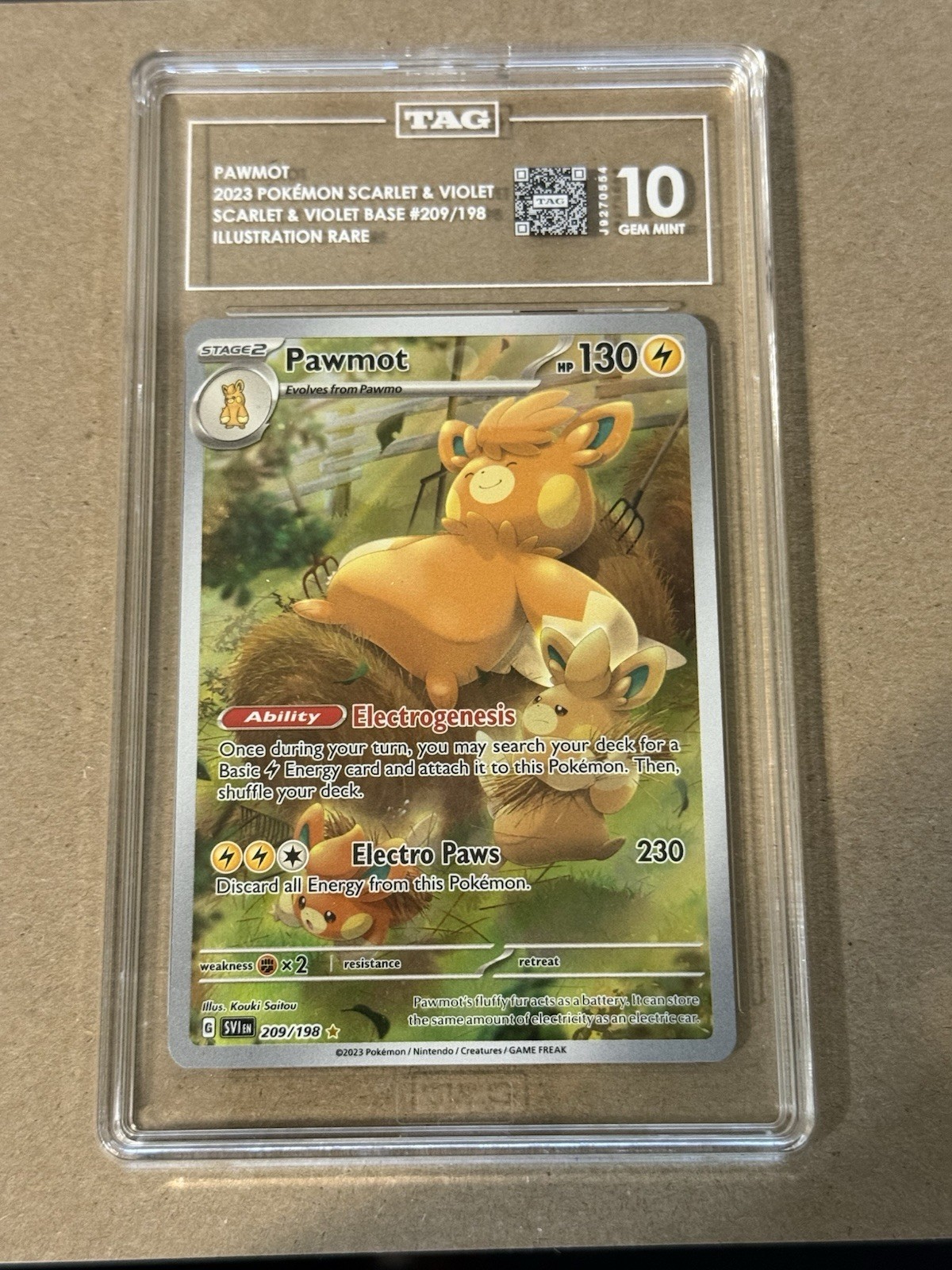 TAG 10 Pawmot 209/198 Illustration Rare Holo SV01 Scarlet & Violet 2023 TAG 10 Pawmot 209/198 Illustration Rare Holo SV01 Scarlet & Violet 2023