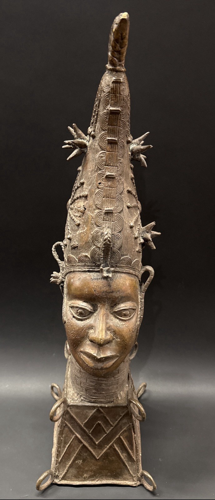 ANTIQUE Large Benin Bronze Sculpture HEAD BUST From Private  Collection